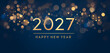 © AliceHere - Bonne année 2027 illustration élégante chiffres dorés et confettis