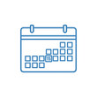 © Rekza - Simple blue line art calendar icon with date 15 highlighted