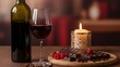 © Eli - Wine and chocolate pairing with raspberries on wooden board