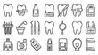 © Aku - Dental health and treatment vector icon set in clean monochrome style