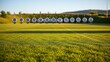 © Min - Archery Range with Multiple Targets on a Grassy Field Under Clear Sky.