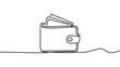 © Mushtaq - Minimal continuous one line wallet illustration with credit cards symbolizing finance payment money management and everyday personal economy concept