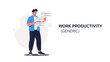 © Rayyan - Work Productivity Illustration Showing a Person Managing Tasks and Checking Lists