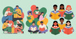 © Siyam Creative - Collection of flat vector illustrations featuring diverse groups of people reading.