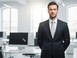 © MstSamiran - Confident businessman in a suit standing in an office isolated on transparent background