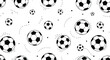 © Sumon Creative - Black and white soccer ball seamless pattern with hand drawn motion lines, minimalist football background vector illustration