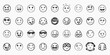© Sourav - Collection of hand drawn black and white smiley faces expressing various emotions