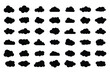 © Aquavisionweath6 - weather cloud icons sky clouds set .  Blue cloud silhouette collection in cute flat cartoon style for web background. Blue cloud collection. Cloud icon vector set .