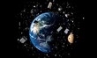 © SBAPNA- GRAPHIC - Earth surrounded by space junk depicting orbital debris and pollution crisis