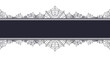 © Samanta - Elegant decorative border with a dark horizontal strip framed by intricate spider web designs on a white background for halloween or gothic themes.