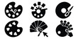 © Bhabas - A black silhouette of a  theme customization palette icon set. Simple graphic element.