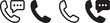 © Nusratjahan - Phone icon, Telephone call symbol, Contact sign, Cell phone isolated on transparent background, icon for app or web site, Phone PNG