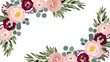 © Throm-Ka - Floral border with blush and burgundy flowers for wedding decor