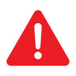 © stefanbalaz - Hazard warning attention sign with white exclamation mark symbol in a red triangle. Danger, flat vector illustration. Attention icon. EPS 10.