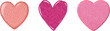 © Pngs Mart - Set of Glitter heart on transparent background. Design for decorating, background, wallpaper,  pink glitter hearts, pink gold glitter 3d heart Shiny pink glitter heart shape with rainbow reflections