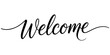 © Creative Tania - One continuous line drawing typography line art of welcome word writing isolated on white background. Welcome calligraphy lettering. One line continuous word welcome. Vector illustration.