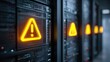© Johannes - server racks with warning sign glowing