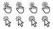 © Mojnur - Cursor icon set hand pointer and mouse cursor for click action isolated on white background vector illustration