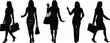 © MdAnowarHossain - Business Women Silhouettes Set with Professional Ladies Walking Carrying Bags Greeting and Gesturing Corporate Office Workers Group Vector Graphic Illustration (20 words)