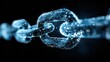 © Johannes - blue digital chain represents blockchain tech concept data links glow with bright particles showing secure network abstract image shows secure connection modern tech for digital data storage