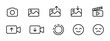 © BIJOLI - media icon set camera photo gallery video upload download emoji outline symbol for app interface
