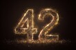 © Namdang - Shimmering Golden Number 42 Art with Starry Background and Lights