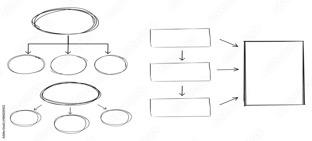 mind-map-infographic-diagram-doodle-line-hand-drawing-stock-vector