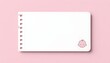 © DesignINKZ - A blank notepad with a cute baby face icon, sitting on a soft pink surface. Capturing the fresh and blank canvas with baby concept.