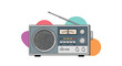 © Payel - Classic retro radio receiver with an antenna, buttons, and a tuning dial, evoking nostalgia for vintage music and broadcast technology.