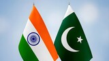 National Flags of India and Pakistan Standing