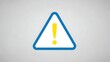 © Sahnaj - Warning sign with exclamation mark in blue and yellow on gray background, alert symbol, caution icon, danger signal