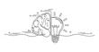 © supplement - Abstract line art of brain and lightbulb symbolizing creativity and innovation, no editable stroke