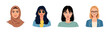 © supplement - Diverse female portraits: hijabi, sunglasses, casual, blazer styles
