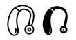 © Extra - Hearing aid receiver Icon collection in filled and stroke style.
