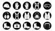 © Toro166 - Professional Personal Protective Equipment PPE Icon Set Featuring 15 Safety Symbols for Industrial Work and Occupational Health
