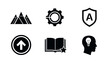 © Alfa - Set of vector icons representing various concepts like mountains achievement technology and