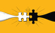 © Nass Studio - Puzzle pieces with cables on yellow background connected together vector illustration perfect for business ideas problem solving and creative solution concepts