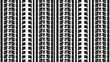 © georgejosh - Seamless pattern of various black and white tire tracks showing different tread designs and vehicle imprints.