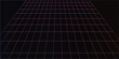 © Ahmad - Retro futuristic glowing grid pattern on a dark background, receding perspective, digital art.