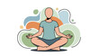 © UMMI - Woman Meditating in Lotus Position Illustration.