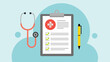 © Sajjocks - Medical Health Report and Patient Records Checklist with Stethoscope and Pen Illustration