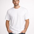 © ism_gallery - Male Model in Plain White Cotton Regular Fit T-shirt Mockup Isolated on White Background