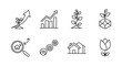 © Pvect02 - Line art icons representing growth finance nature and homeownership in a minimalist silhouette