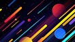© farisky - A vibrant abstract design featuring streaks, planets, and stars against a dark background