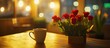 © Efi - Coffee, roses, cafe, night, romantic date