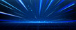 © klyaksun - Retro futuristic tech background with neon light speed lines and grid pattern. Vector realistic illustration of dark blue wireframe landscape perspective, laser beams, space game, virtual network