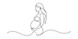 © Icon_gallery - Beautiful minimalist continuous line drawing depicting a pregnant woman's silhouette