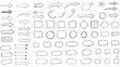 © Donnangelo - A collection of white hand-drawn arrows and shapes on transparent background for design and presentation