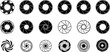© MD Anas - Set of camera aperture shutter icons with various blade counts and creative minimalist geometric lens iris diaphragm vector graphic illustrations