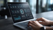 © Curioso.Photography - Person using a laptop with data analytics dashboard represents artificial intelligence, business intelligence, and digital decision making.